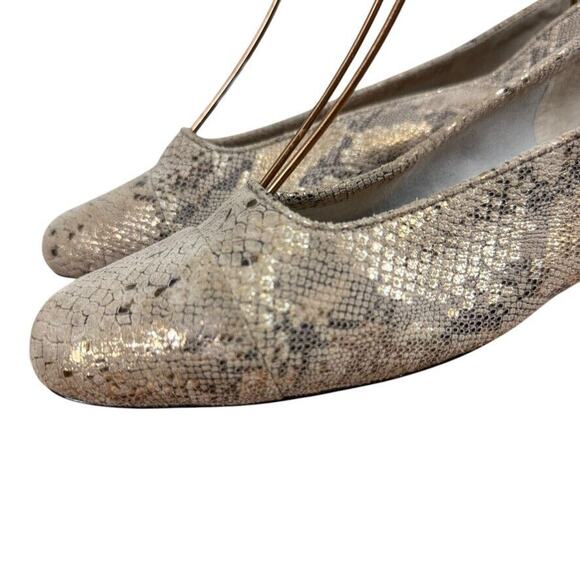 Vaneli Van Eli Nappa Metallic Leather Snake Print Slip On Loafers Shoes sz 10 W - Picture 8 of 16